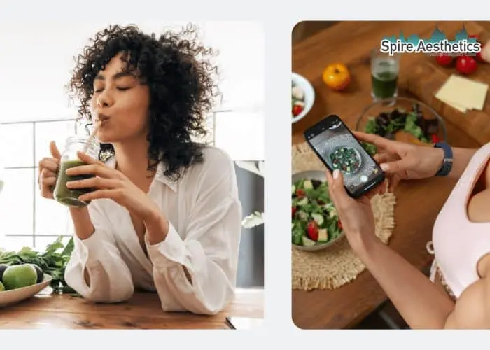 Image of woman looking into her diet and fat freezing Belper to improve her health